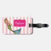 長い金髪の水彩人魚姫 ラゲッジタグ (裏面横)