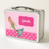 長い金髪の美しい人魚 メタルランチボックス (裏面)