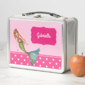 長い金髪の美しい人魚 メタルランチボックス (インサイチュ)