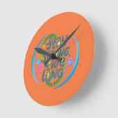 長い間強く生きる ラウンド壁時計 (傾斜)