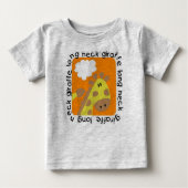 長い首のキリンのベビーのフットボールのボディスーツ ベビーTシャツ (正面)