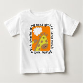 長い首のキリンの幼児のひだのティー ベビーTシャツ (正面)
