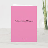 長い髪のシーズー(犬)のTzu犬のピンクのサンキューカード サンキューカード (裏面)