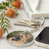 長い髪のジャーマン・シェパード1 キーホルダー (正面右)