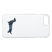 長い髪のダックスフントシルエット黒水彩 Case-Mate iPhoneケース (裏面(横))