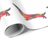 長い髪のダックスフント図形シルエ数々のット ラッピングペーパー (ロールコーナー)