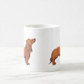 長い髪のダックスフント コーヒーマグカップ (中央)