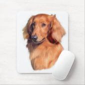 長い髪のダックスフント マウスパッド (マウス)