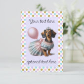 長い髪のダックスフンドパーティー 招待状 (スタンド正面)