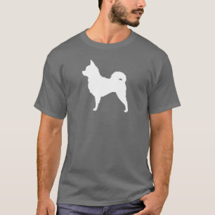 長い髪のチワワのシルエット Tシャツ