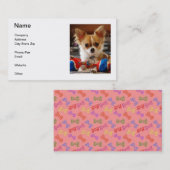 長い髪のチワワの名刺 名刺 (正面/裏面)