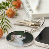 長い髪のチワワのHeadshot 2 キーホルダー (正面右)