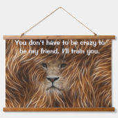 長い髪のライオン 吊り下げ型タペストリー (正面)