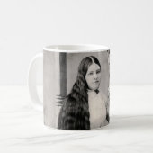 長い髪のヴィクトリア朝の女性 コーヒーマグカップ (正面左)