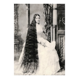 長い髪のヴィクトリア朝の女性 フォトプリント