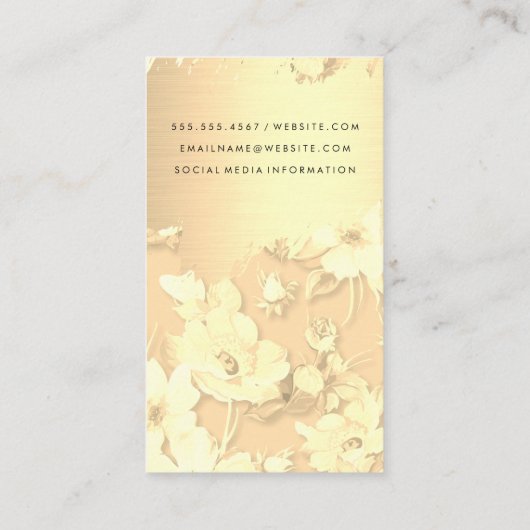 長い髪の人 | サロン鋏 | 花 名刺 (裏面)