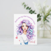 長い髪の反逆美しいのアンチ – バレンタカスタムイン ポストカード (スタンド正面)