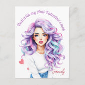 長い髪の反逆美しいのアンチ – バレンタカスタムイン ポストカード (正面)