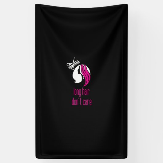 長い髪の毛気には 横断幕 (縦)