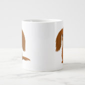 長い髪の赤いダックスフント |かわいいドキシー・アニメの犬 ジャンボコーヒーマグカップ (正面)