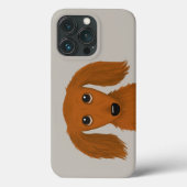 長い髪の赤いダックスフント |かわいいドキシー・アニメの犬 Case-Mate iPhoneケース (裏面)