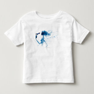 長い髪を乾吹燥させる女性の側面 トドラーTシャツ