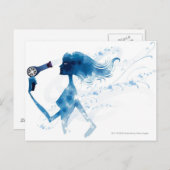 長い髪を乾吹燥させる女性の側面 ポストカード (正面/裏面)