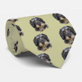 長い髪ダックスフントのポートレート ネクタイ (ロール)