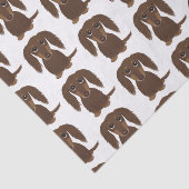 長い髪チョコレートダックスフントパターン|かわいい犬 薄葉紙 (詳細)