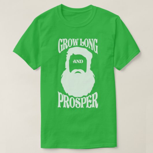 長い髭と繁栄したヴィンテージひげ愛好家D Tシャツ (デザイン正面)