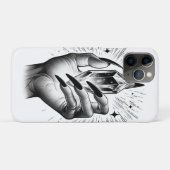 長い黒い爪とクリスタルエネルギーの魔法のヴィンテージ Case-Mate iPhoneケース (裏面(横))