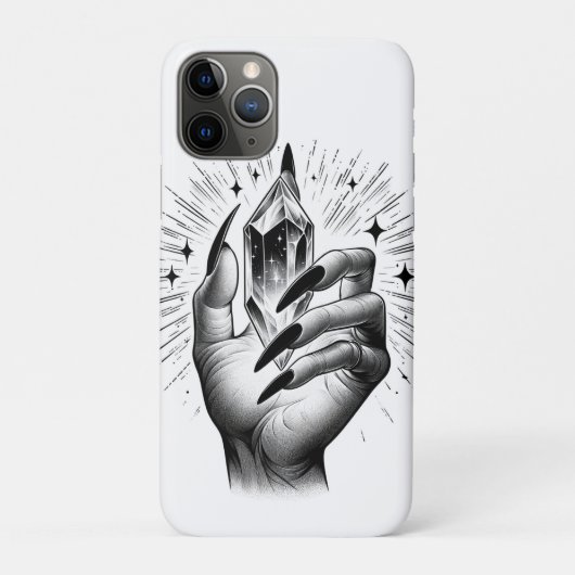 長い黒い爪とクリスタルエネルギーの魔法のヴィンテージ Case-Mate iPhoneケース (裏)