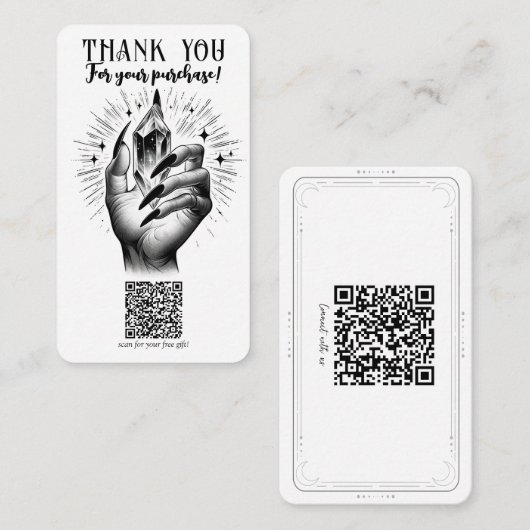 長い黒い爪とクリスタルエネルギーフリーギフトQR 名刺 (正面/裏面)