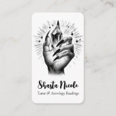 長い黒い爪 & クリスタル エネルギー ソーシャル メディア QR 名刺 (正面)