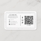 長い黒い爪 & クリスタル エネルギー ソーシャル メディア QR 名刺 (裏面)