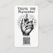 長い黒い爪 & クリスタル エネルギー 無料プレゼントQR 名刺 (正面)