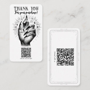 長い黒い爪 & クリスタル エネルギー 無料プレゼントQR 名刺
