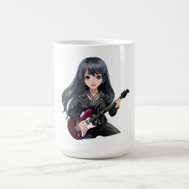長い黒髪のエモ系女子 コーヒーマグカップ