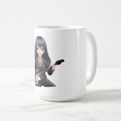 長い黒髪のエモ系女子 コーヒーマグカップ (正面右)