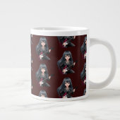 長い黒髪のエモ系女子 ジャンボコーヒーマグカップ (右)