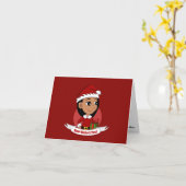 長い黒髪の可愛いヒスパニックの少女 カード (黄色い花)