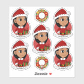 長い黒髪の可愛いヒスパニックの少女 シール (シート)