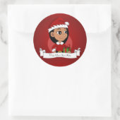 長い黒髪の可愛いヒスパニックの少女 ラウンドシール (バッグ)