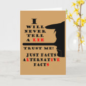 長い鼻の代替の事実は決して挨拶を嘘をつかない カード (黄色い花)