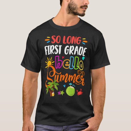 長い1年生のハローサマー学校の最終日 Tシャツ (正面)