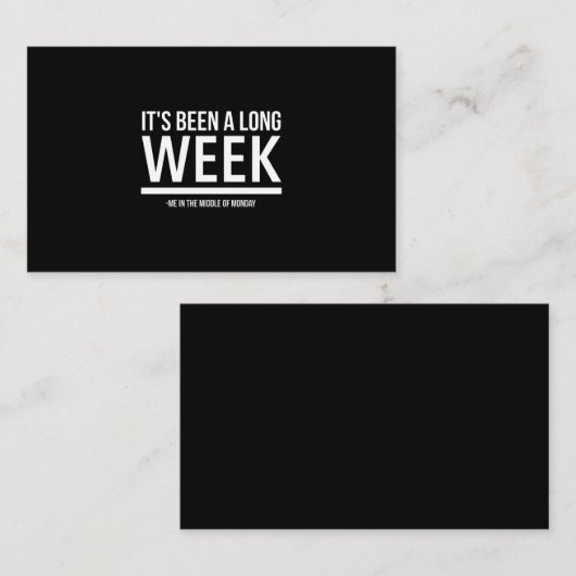 長い1週間の月曜日に、白いおもしろい引用文が来た。 名刺 (正面/裏面)