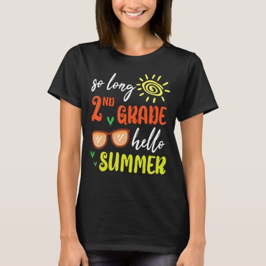 長い2年生Hello夏の学生Senio Tシャツ (正面)