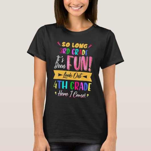長い3年生ここで4年生を見る来L Tシャツ (正面)