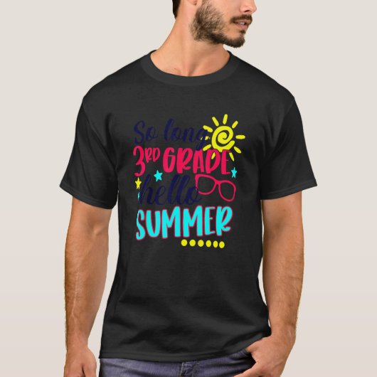 長い3年生Hello夏休み最終日O Tシャツ (正面)