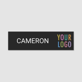 長い3.5インチネームタグ磁気会社ロゴブラック 名札